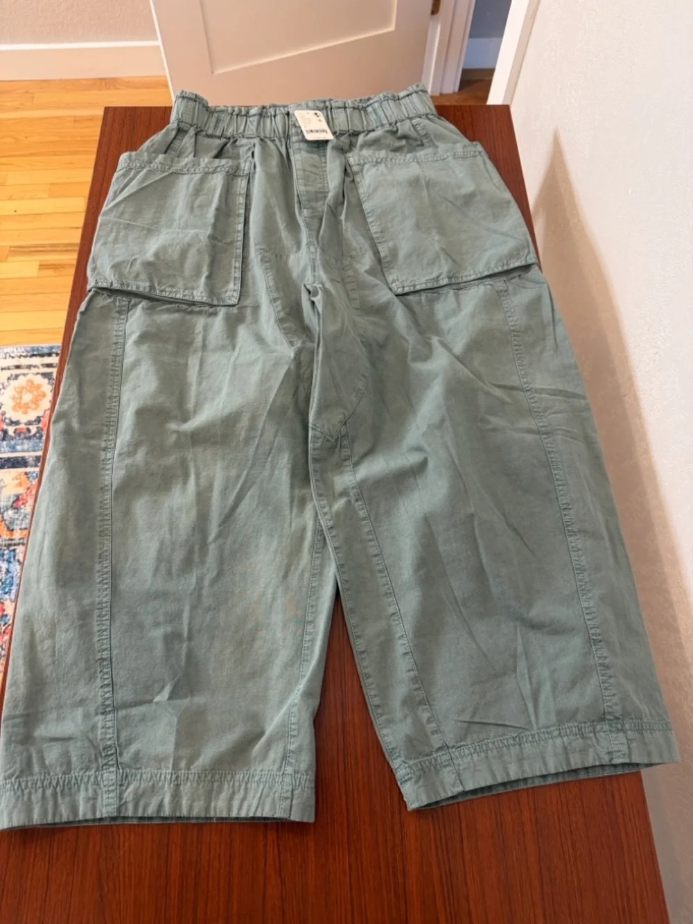 Free peopleLight Green Wide Cargo pants - Picture 10 of 12
